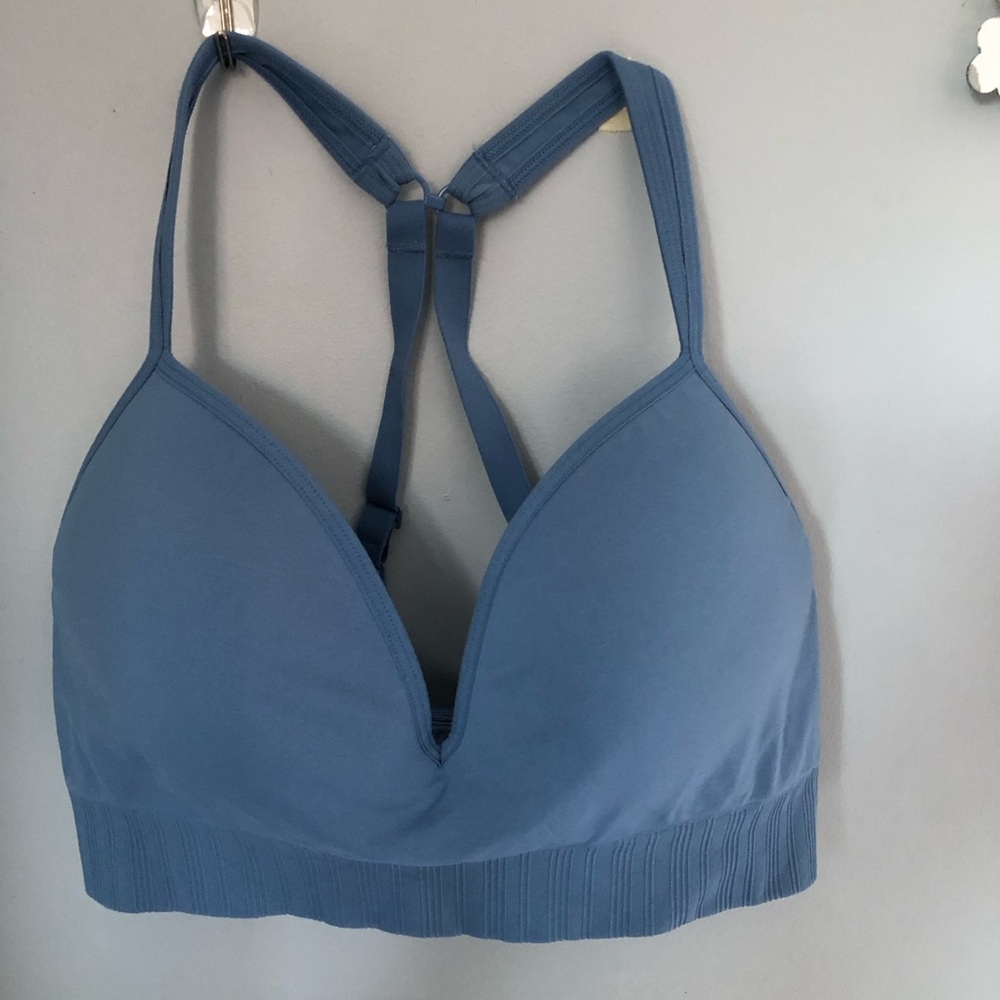 Athleta Blue Sports Bra with Racerback and Molded Cups